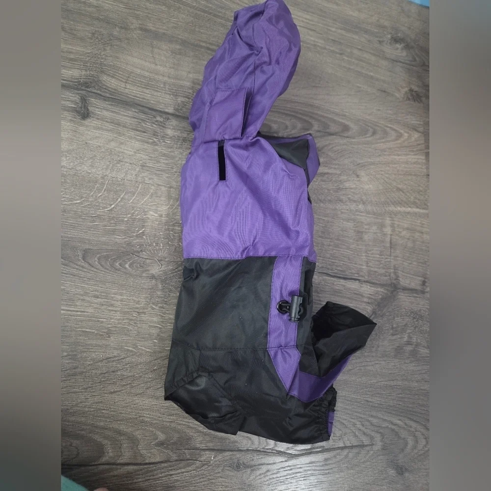 Waterproof dog raincoat with removable hood size S/M NEW